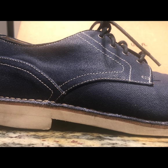 Causal blue shoes with white stitch: used - Picture 3 of 8